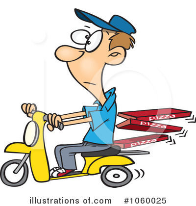Royalty-Free (RF) Pizza Delivery Clipart Illustration by toonaday - Stock Sample #1060025