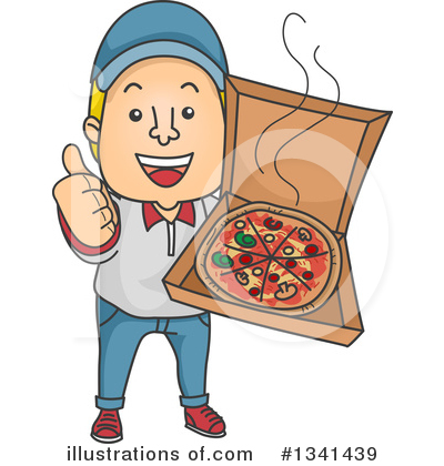 Royalty-Free (RF) Pizza Delivery Clipart Illustration by BNP Design Studio - Stock Sample #1341439