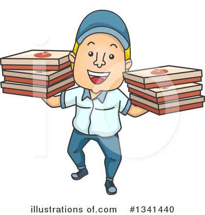 Royalty-Free (RF) Pizza Delivery Clipart Illustration by BNP Design Studio - Stock Sample #1341440