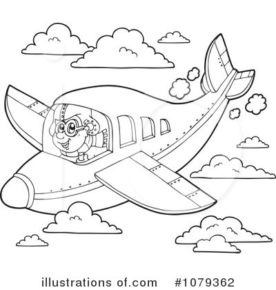 Royalty-Free (RF) Plane Clipart Illustration by visekart - Stock Sample #1079362