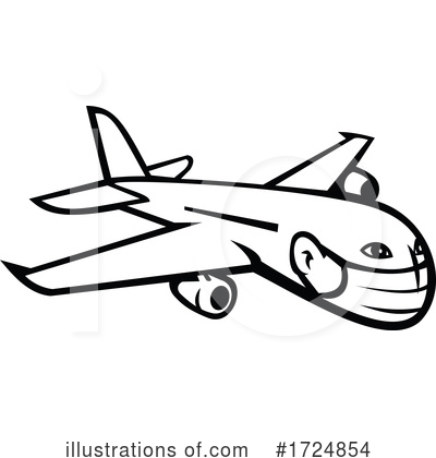 Royalty-Free (RF) Plane Clipart Illustration by patrimonio - Stock Sample #1724854