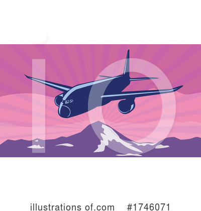 Royalty-Free (RF) Plane Clipart Illustration by patrimonio - Stock Sample #1746071