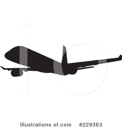 Royalty-Free (RF) Plane Clipart Illustration by patrimonio - Stock Sample #229363