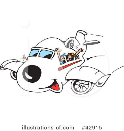 Royalty-Free (RF) Plane Clipart Illustration by Dennis Holmes Designs - Stock Sample #42915