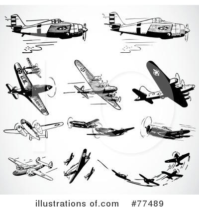 Royalty-Free (RF) Planes Clipart Illustration by BestVector - Stock Sample #77489