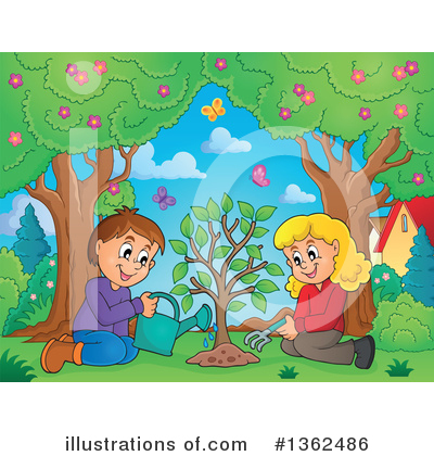 Royalty-Free (RF) Planting Clipart Illustration by visekart - Stock Sample #1362486