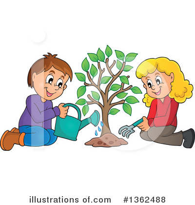 Royalty-Free (RF) Planting Clipart Illustration by visekart - Stock Sample #1362488