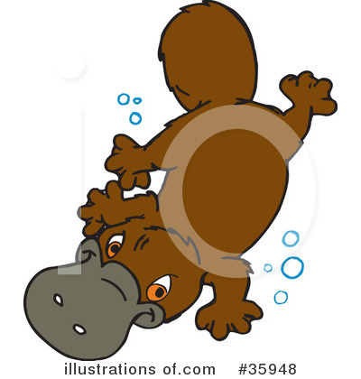 Royalty-Free (RF) Platypus Clipart Illustration by Dennis Holmes Designs - Stock Sample #35948