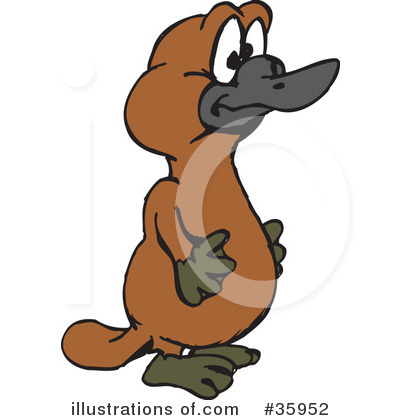 Royalty-Free (RF) Platypus Clipart Illustration by Dennis Holmes Designs - Stock Sample #35952