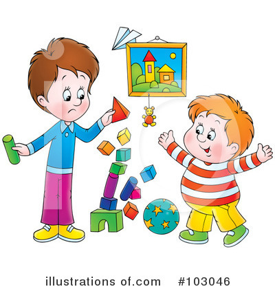 Royalty-Free (RF) Playing Clipart Illustration by Alex Bannykh - Stock Sample #103046