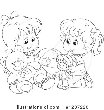 Royalty-Free (RF) Playing Clipart Illustration by Alex Bannykh - Stock Sample #1237226