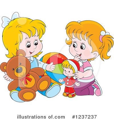 Royalty-Free (RF) Playing Clipart Illustration by Alex Bannykh - Stock Sample #1237237