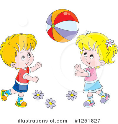 Playing Catch Clipart #1251827 by Alex Bannykh
