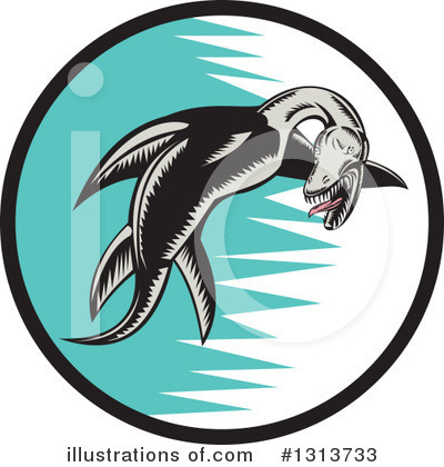 Royalty-Free (RF) Pliosaur Clipart Illustration by patrimonio - Stock Sample #1313733
