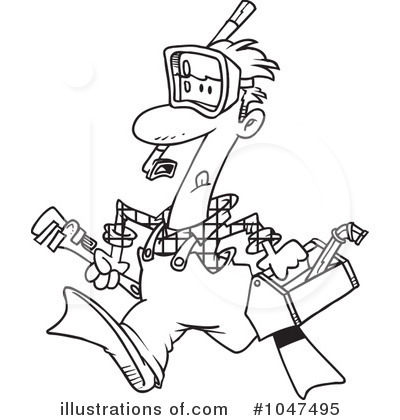Royalty-Free (RF) Plumber Clipart Illustration by toonaday - Stock Sample #1047495