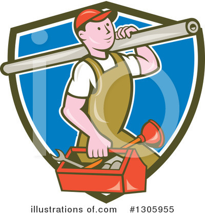 Royalty-Free (RF) Plumber Clipart Illustration by patrimonio - Stock Sample #1305955