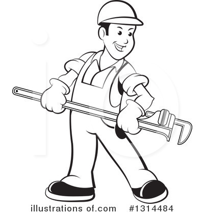 Royalty-Free (RF) Plumber Clipart Illustration by Lal Perera - Stock Sample #1314484