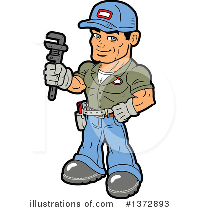 Royalty-Free (RF) Plumber Clipart Illustration by Clip Art Mascots - Stock Sample #1372893