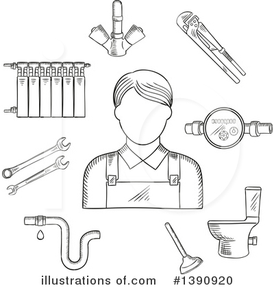 Plumber Clipart #1390920 by Vector Tradition SM