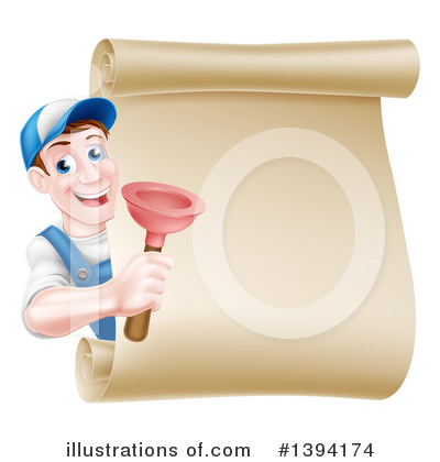 Royalty-Free (RF) Plumber Clipart Illustration by AtStockIllustration - Stock Sample #1394174