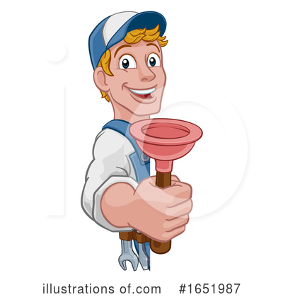 Royalty-Free (RF) Plumber Clipart Illustration by AtStockIllustration - Stock Sample #1651987