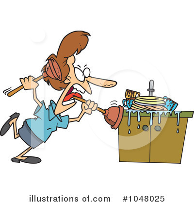 Dirty Dishes Clipart #1048025 by toonaday