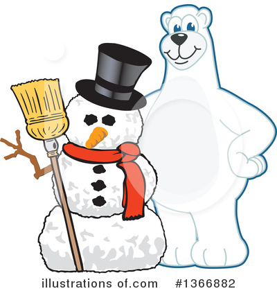 Royalty-Free (RF) Polar Bear School Mascot Clipart Illustration by Mascot Junction - Stock Sample #1366882