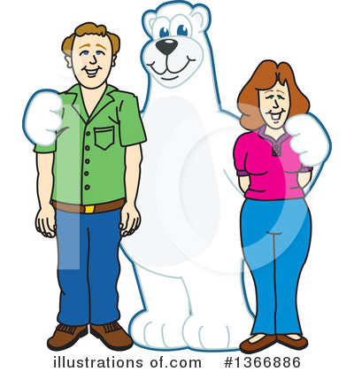 Royalty-Free (RF) Polar Bear School Mascot Clipart Illustration by Mascot Junction - Stock Sample #1366886