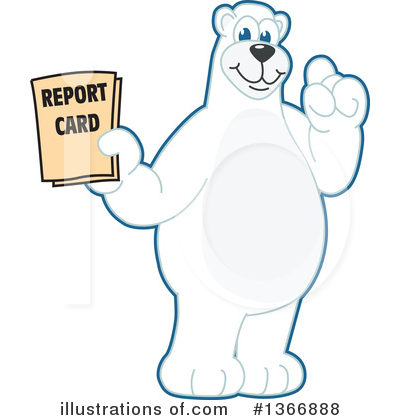 Royalty-Free (RF) Polar Bear School Mascot Clipart Illustration by Mascot Junction - Stock Sample #1366888