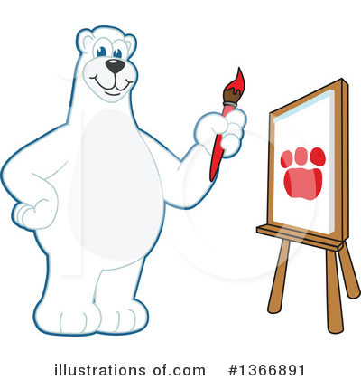 Polar Bear School Mascot Clipart #1366891 by Mascot Junction