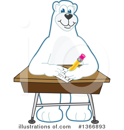 Polar Bear School Mascot Clipart #1366893 by Mascot Junction