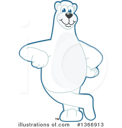 Polar Bear School Mascot Clipart #1366913 by Mascot Junction