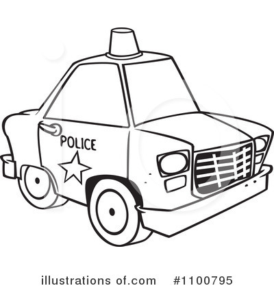 Royalty-Free (RF) Police Car Clipart Illustration by toonaday - Stock Sample #1100795
