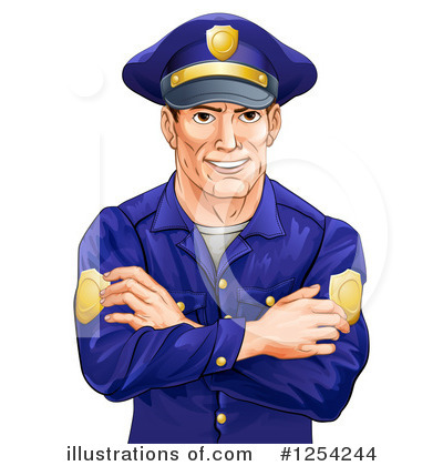 Police Man Clipart #1254244 by AtStockIllustration