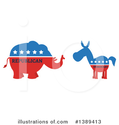 Democratic Donkey Clipart #1389413 by Hit Toon