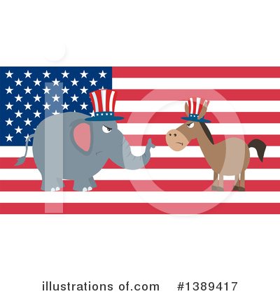 Democratic Donkey Clipart #1389417 by Hit Toon
