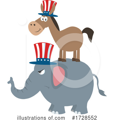 Democratic Donkey Clipart #1728552 by Hit Toon