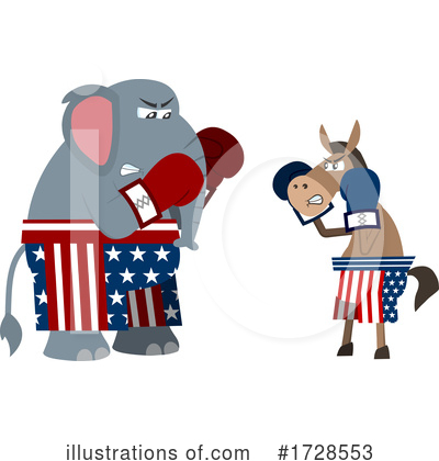 Democratic Donkey Clipart #1728553 by Hit Toon