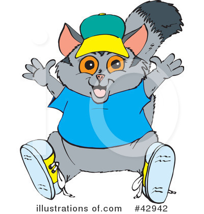 Royalty-Free (RF) Possum Clipart Illustration by Dennis Holmes Designs - Stock Sample #42942