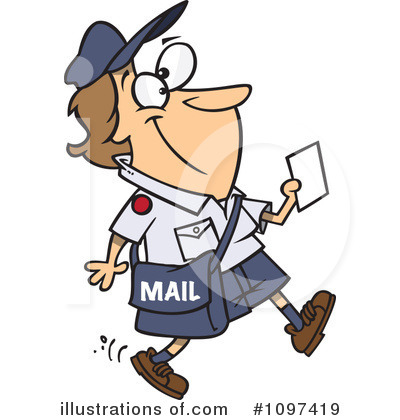 Royalty-Free (RF) Postal Worker Clipart Illustration by toonaday - Stock Sample #1097419