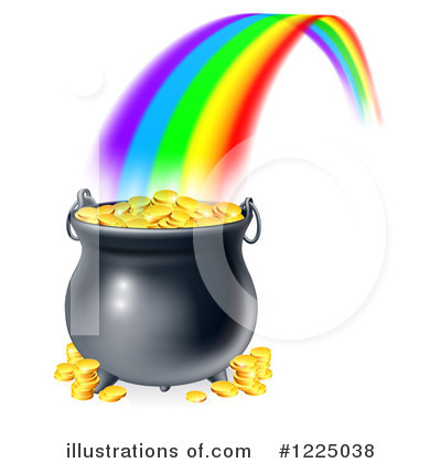 Royalty-Free (RF) Pot Of Gold Clipart Illustration by AtStockIllustration - Stock Sample #1225038