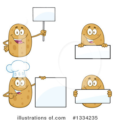 Royalty-Free (RF) Potato Character Clipart Illustration by Hit Toon - Stock Sample #1334235