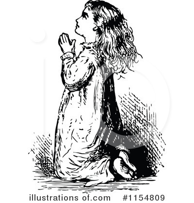 Royalty-Free (RF) Praying Clipart Illustration by Prawny Vintage - Stock Sample #1154809