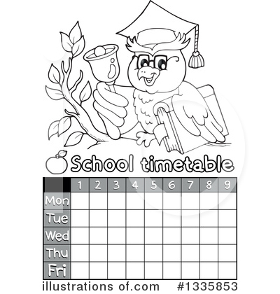 Royalty-Free (RF) Professor Owl Clipart Illustration by visekart - Stock Sample #1335853