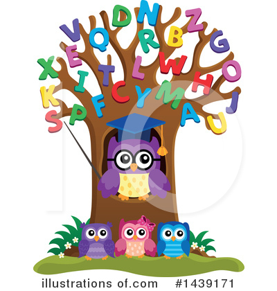 Royalty-Free (RF) Professor Owl Clipart Illustration by visekart - Stock Sample #1439171