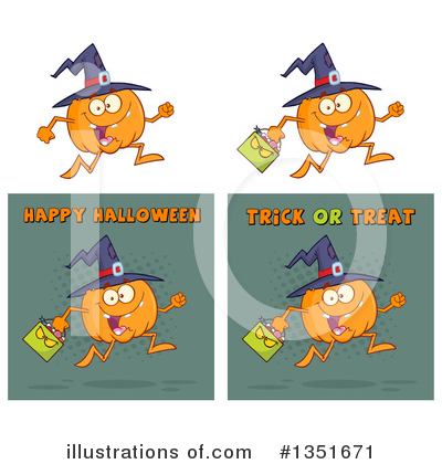 Royalty-Free (RF) Pumpkin Character Clipart Illustration by Hit Toon - Stock Sample #1351671