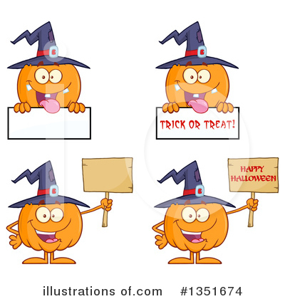 Royalty-Free (RF) Pumpkin Character Clipart Illustration by Hit Toon - Stock Sample #1351674