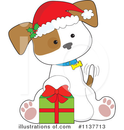 Christmas Puppy Clipart #1137713 by Maria Bell