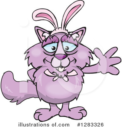 Royalty-Free (RF) Purple Cat Clipart Illustration by Dennis Holmes Designs - Stock Sample #1283326