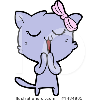 Royalty-Free (RF) Purple Cat Clipart Illustration by lineartestpilot - Stock Sample #1484965